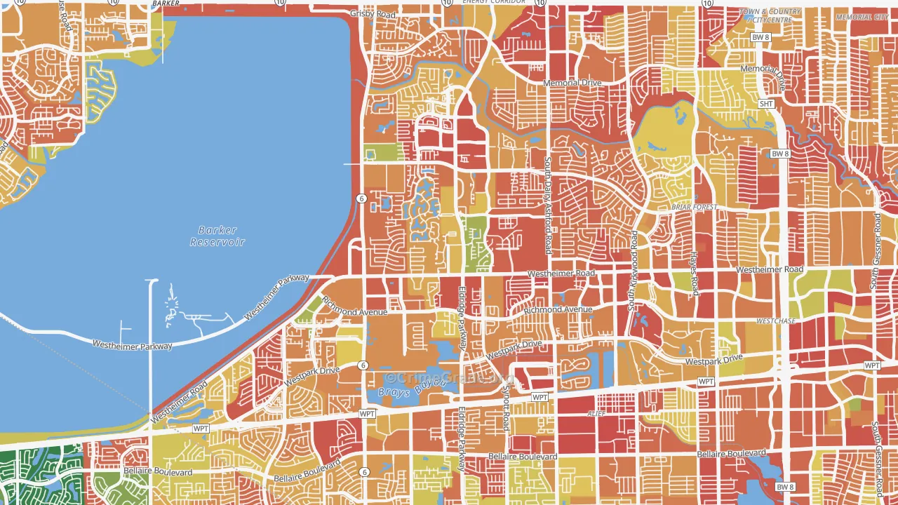 Eldridge-West Oaks, Houston, TX Map of Arson Rates