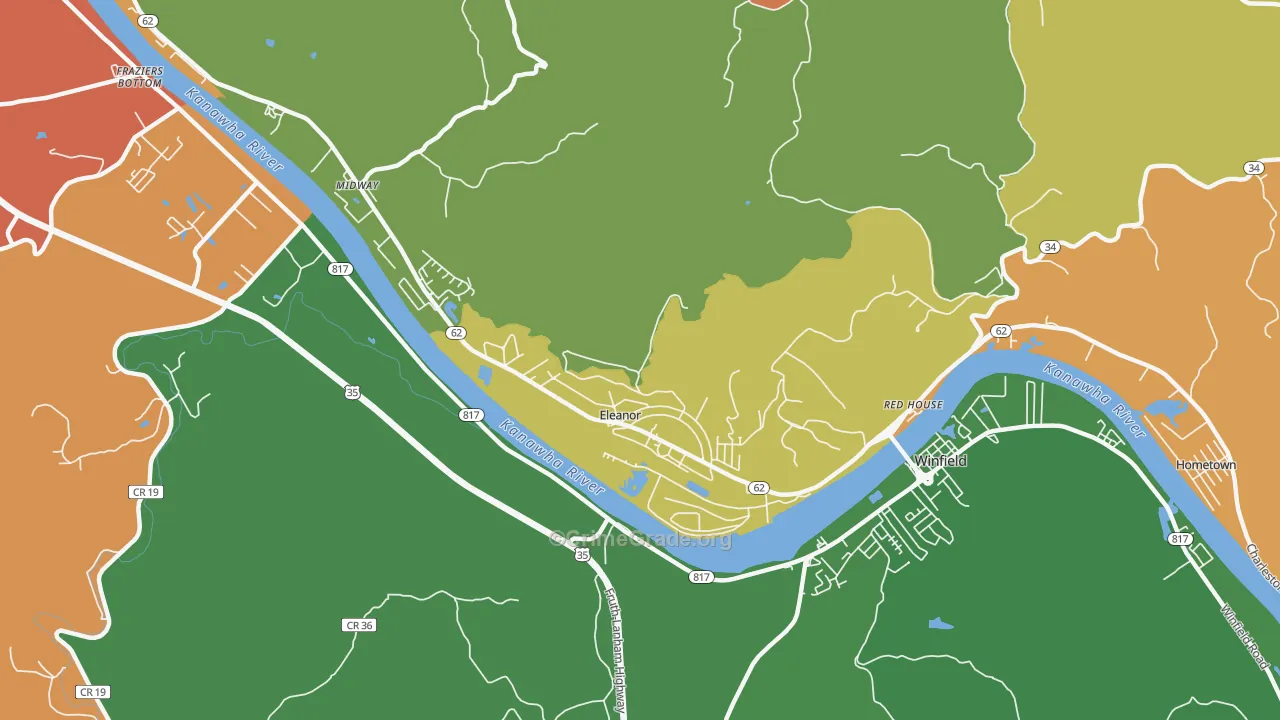Eleanor, WV Map of Arson Rates