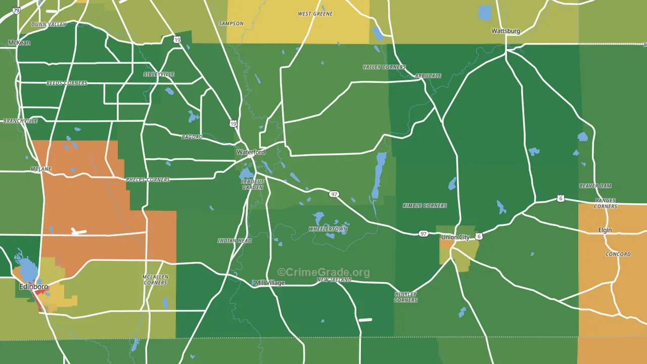 Elgin, PA Map of Arson Rates
