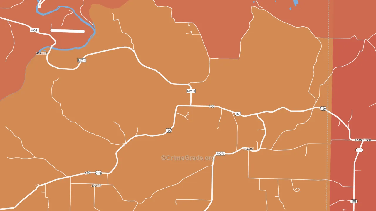 Elijah, MO Map of Arson Rates