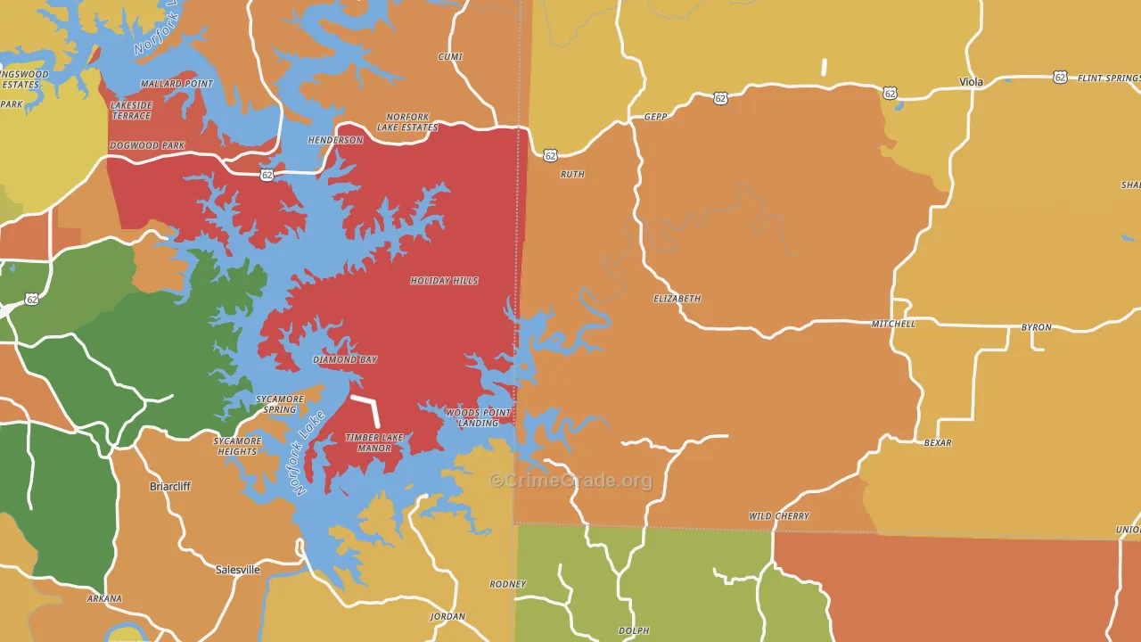 Elizabeth, AR Map of Arson Rates
