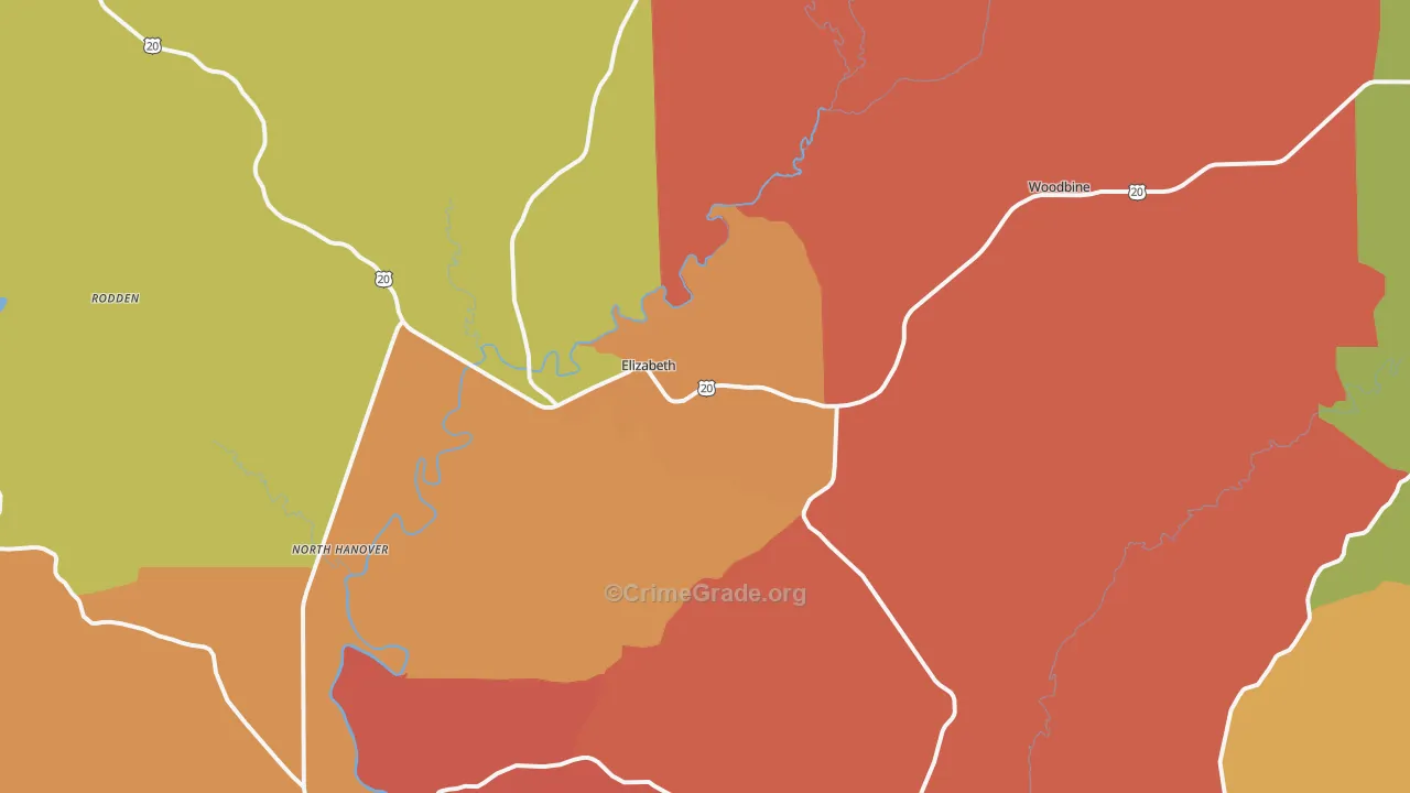 Elizabeth, IL Map of Arson Rates