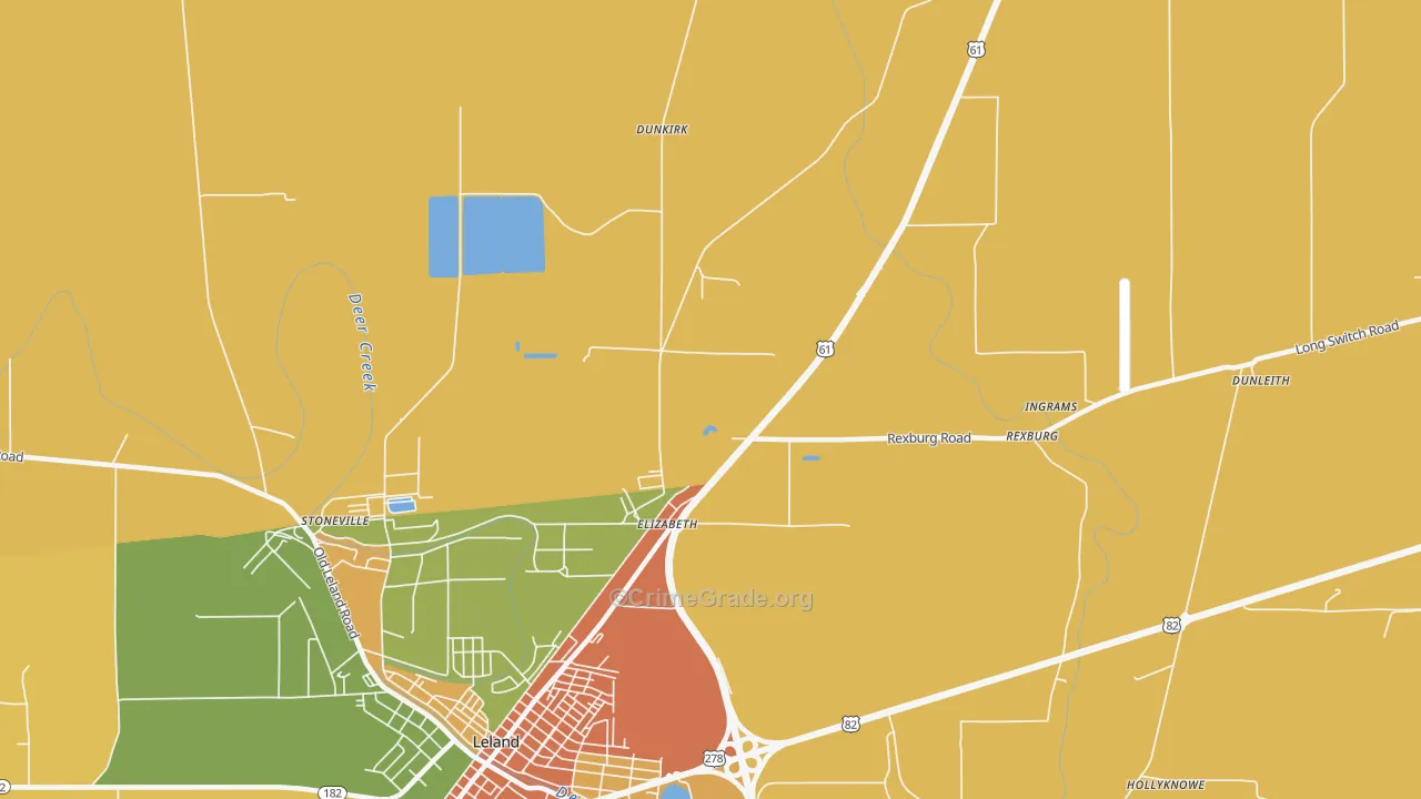 Elizabeth, MS Map of Arson Rates