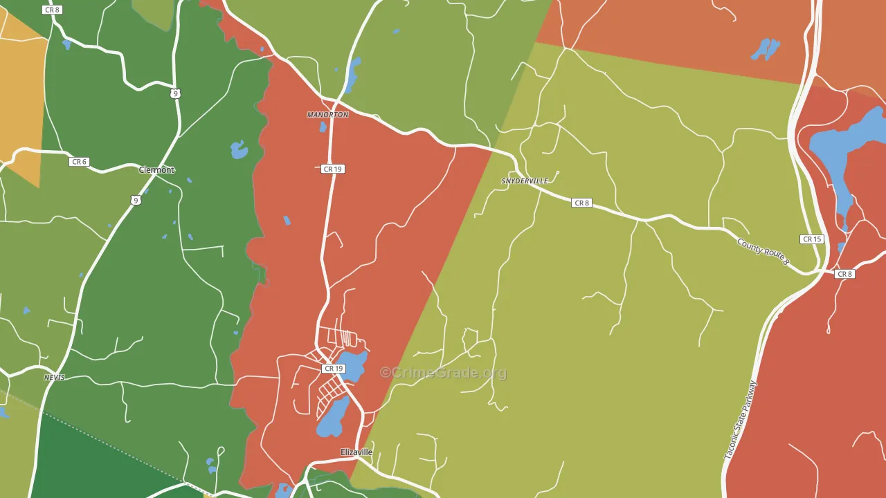 Elizaville, NY Map of Arson Rates