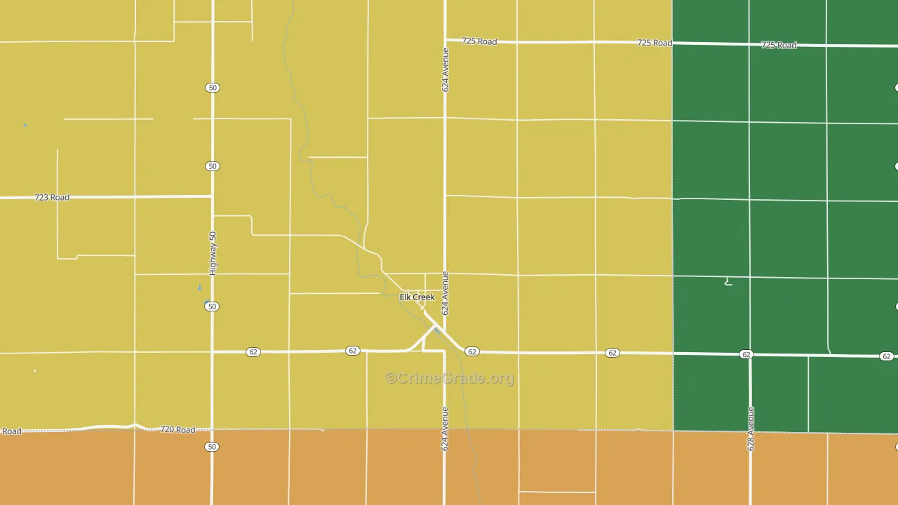 Elk Creek, NE Map of Arson Rates
