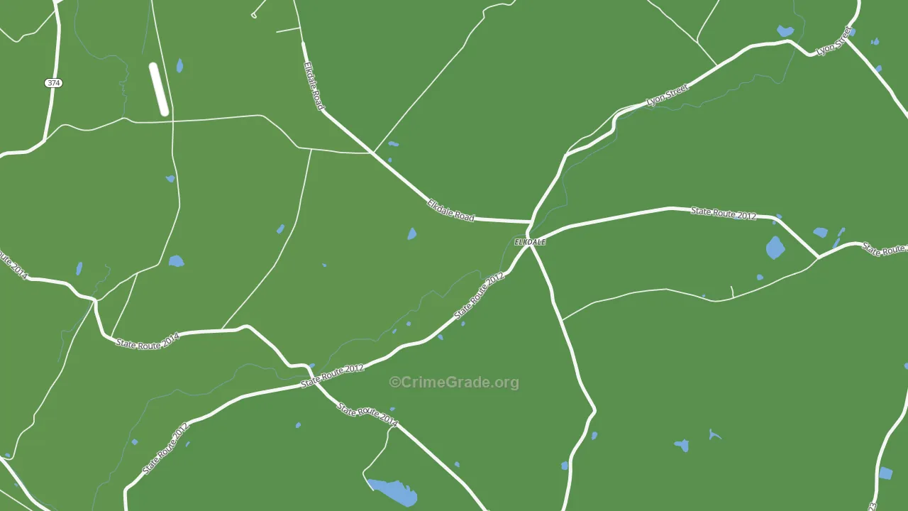 Elkdale, PA Map of Arson Rates