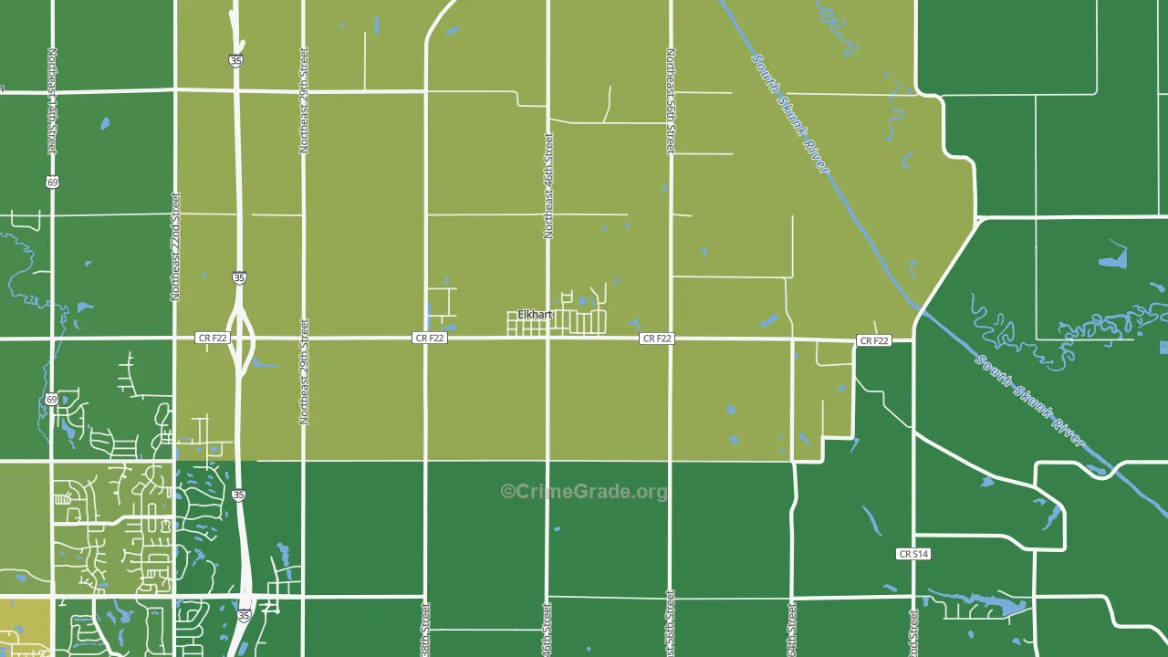 Elkhart, IA Map of Arson Rates