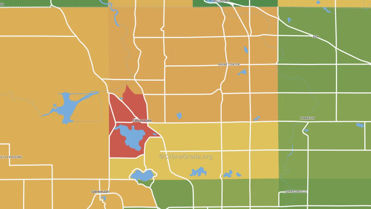 Elkhart Lake, WI Map of Arson Rates
