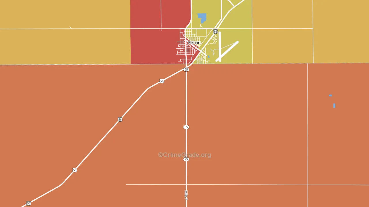 Elkhart, OK Map of Arson Rates