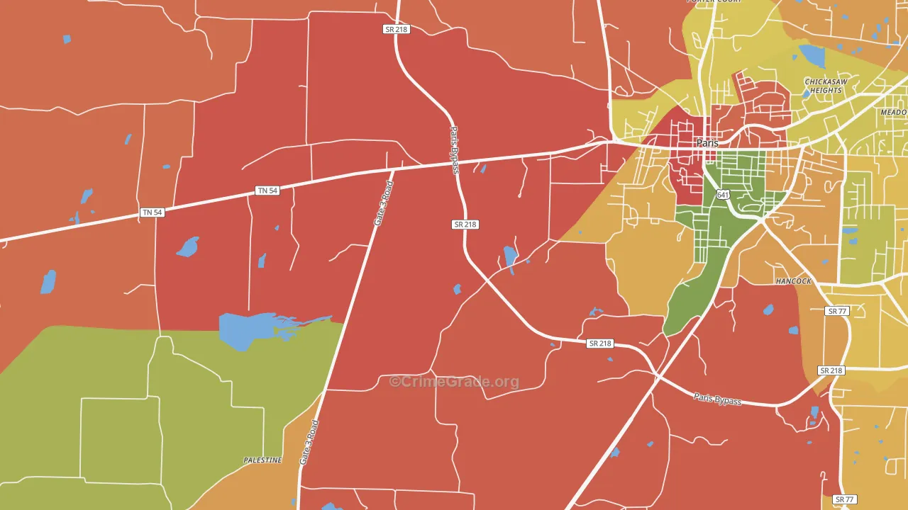 Elkhorn, TN Map of Arson Rates