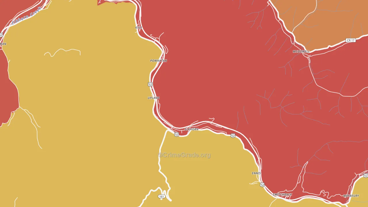 Elkhorn, WV Map of Arson Rates