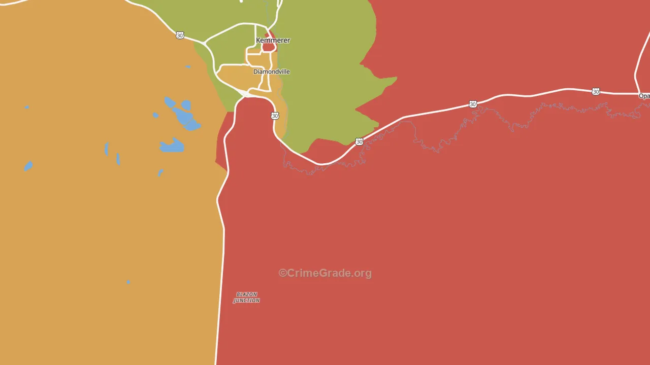 Elkol, WY Map of Arson Rates