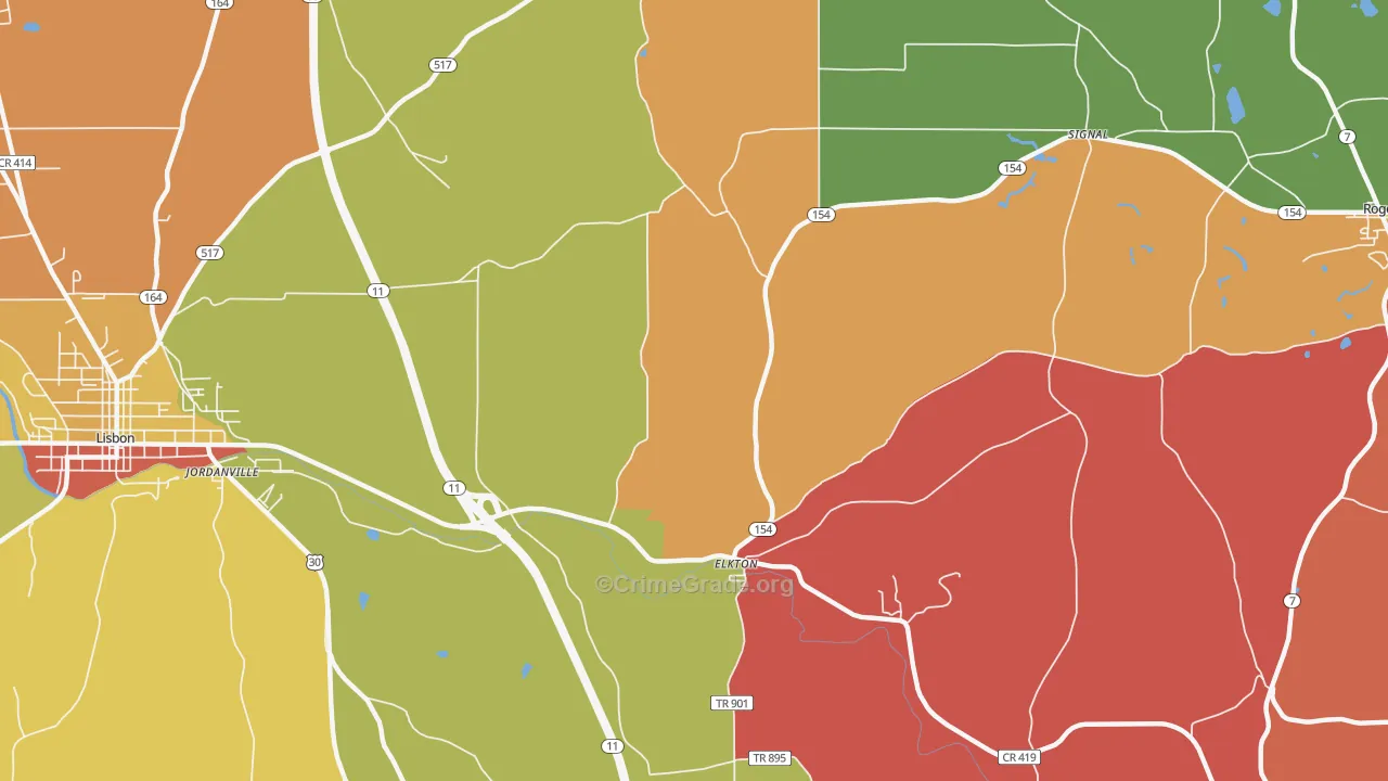 Elkton, OH Map of Arson Rates