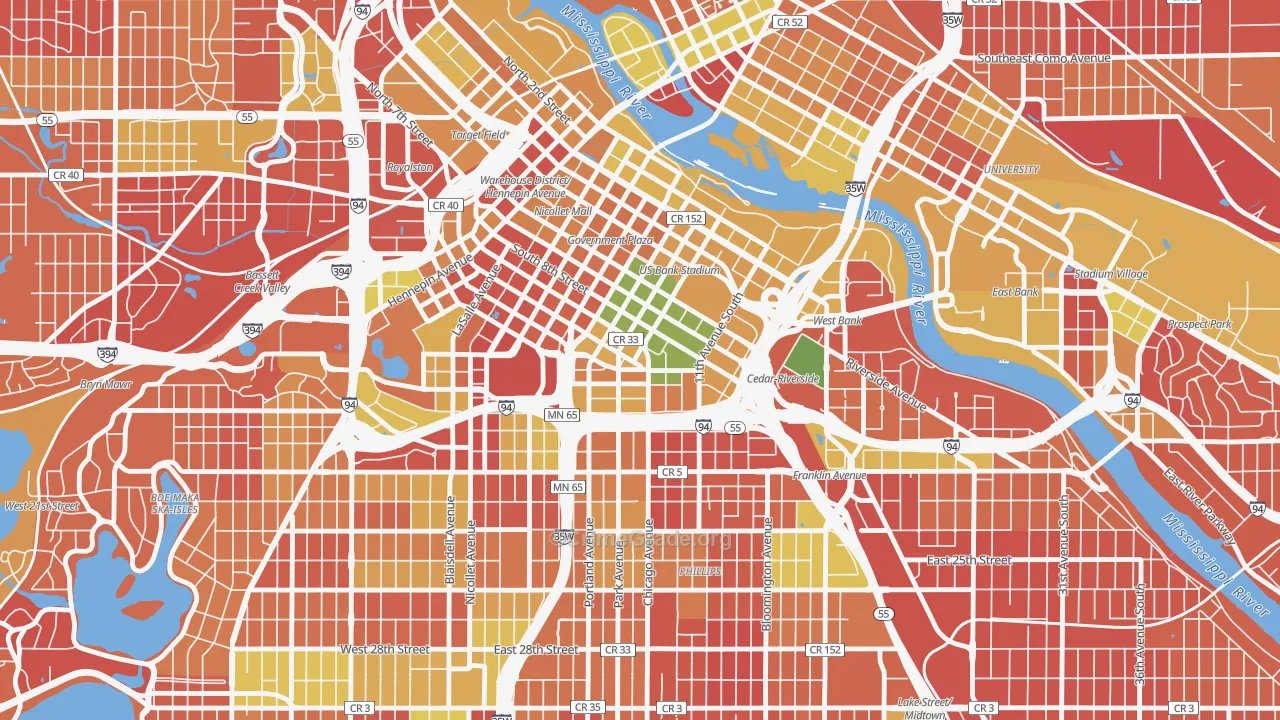 Elliot Park, Minneapolis, MN Map of Arson Rates