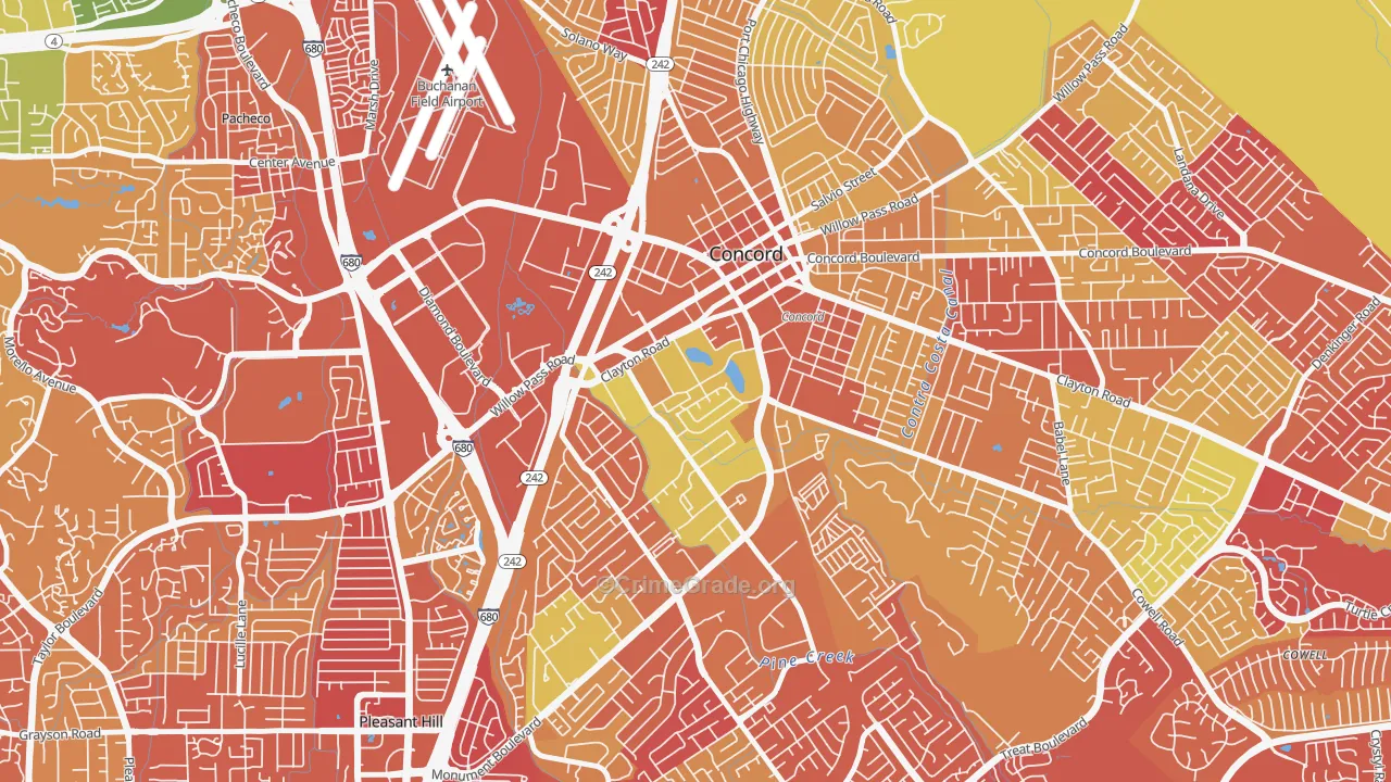 Ellis Lake, Concord, CA Map of Arson Rates