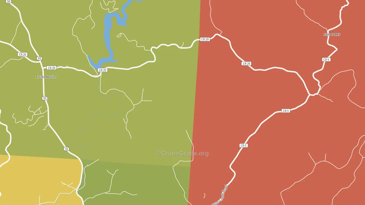 Ellisonville, OH Map of Arson Rates