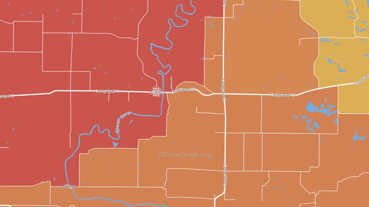 Ellisville, IL Map of Arson Rates