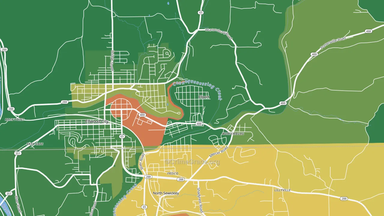 Ellport, PA Map of Arson Rates