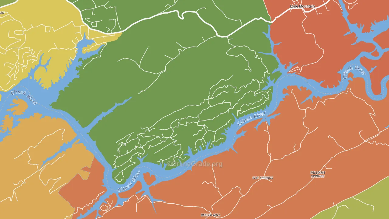 Elm Springs, TN Map of Arson Rates