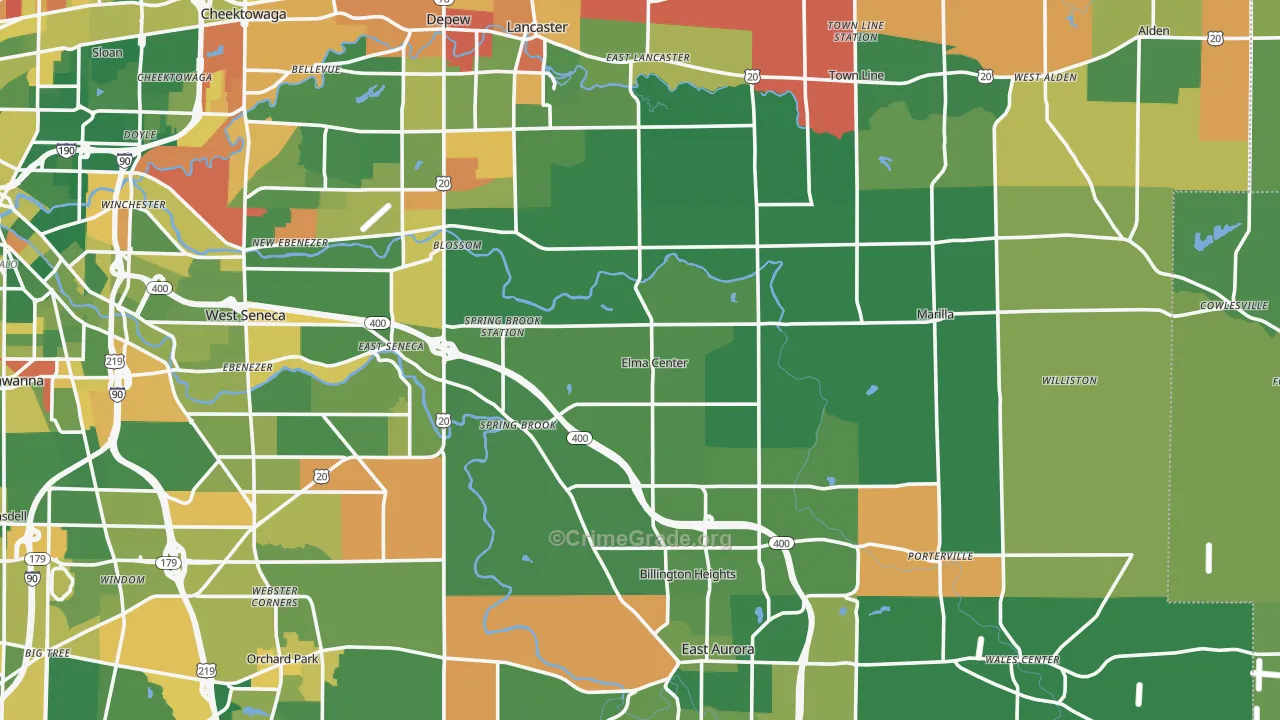 Elma, NY Map of Arson Rates