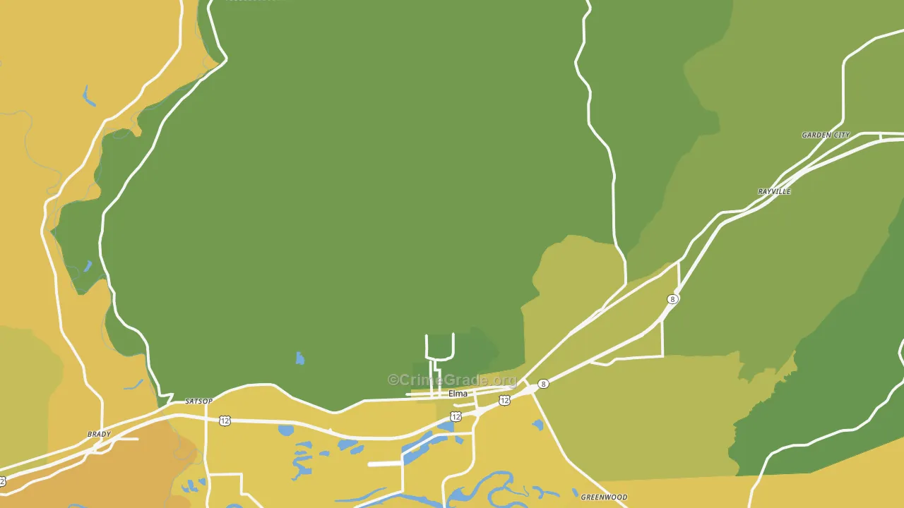 Elma, WA Map of Arson Rates
