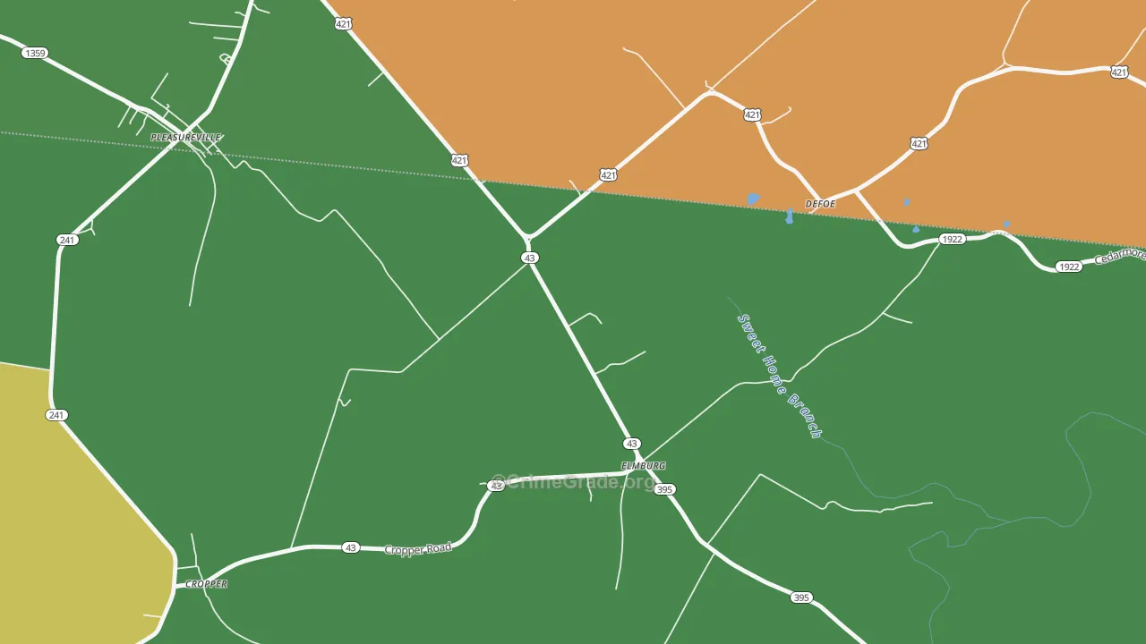 Elmburg, KY Map of Arson Rates