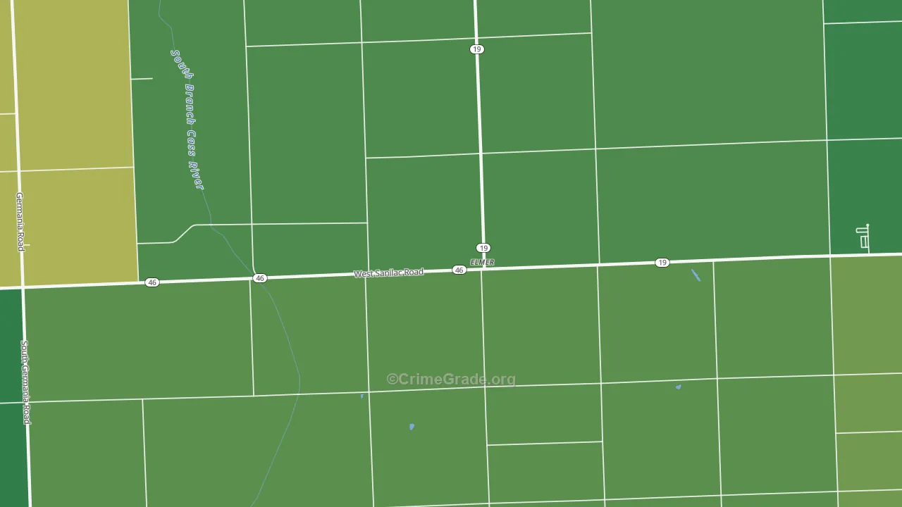 Elmer, MI Map of Arson Rates