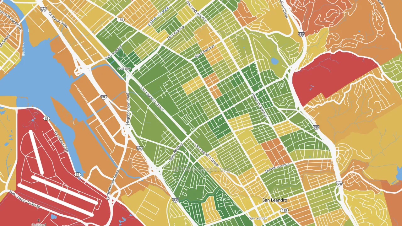 Elmhurst Park, Oakland, CA Map of Arson Rates