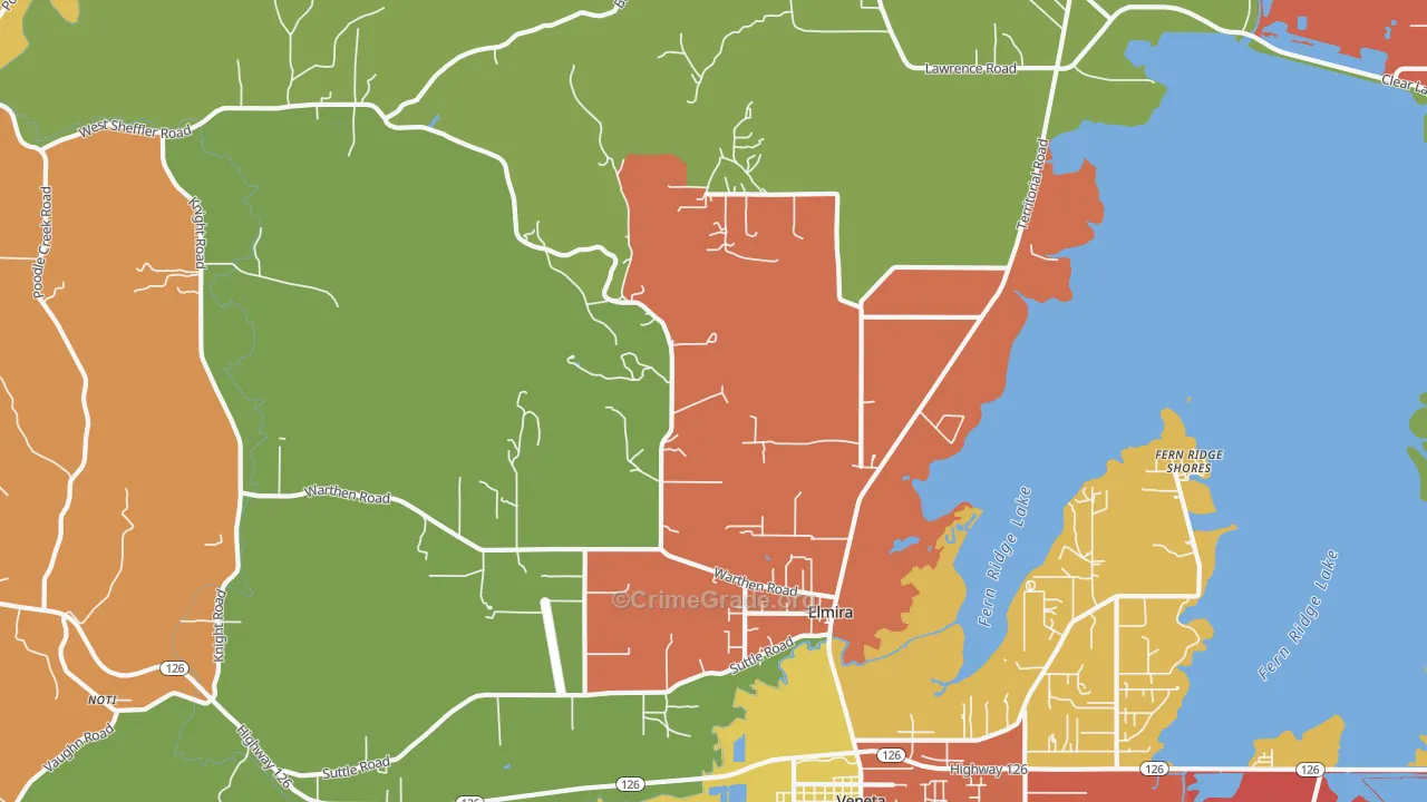 Elmira, OR Map of Arson Rates