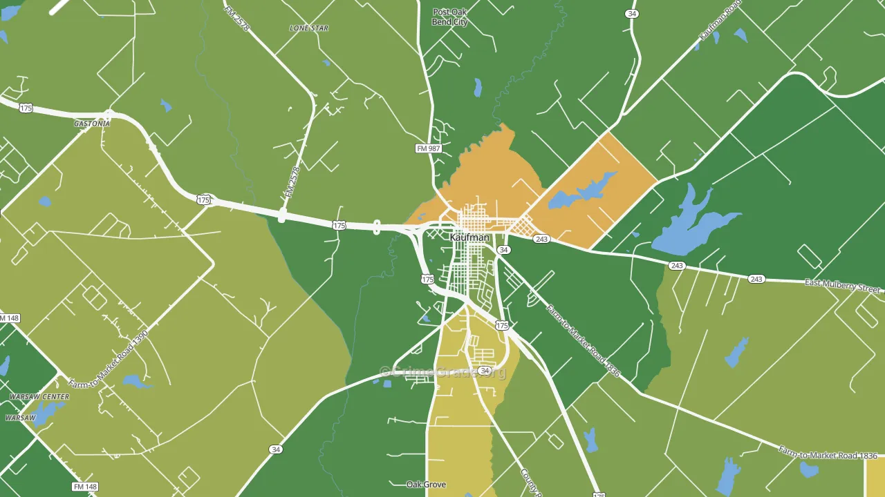 Elmo, TX Map of Arson Rates