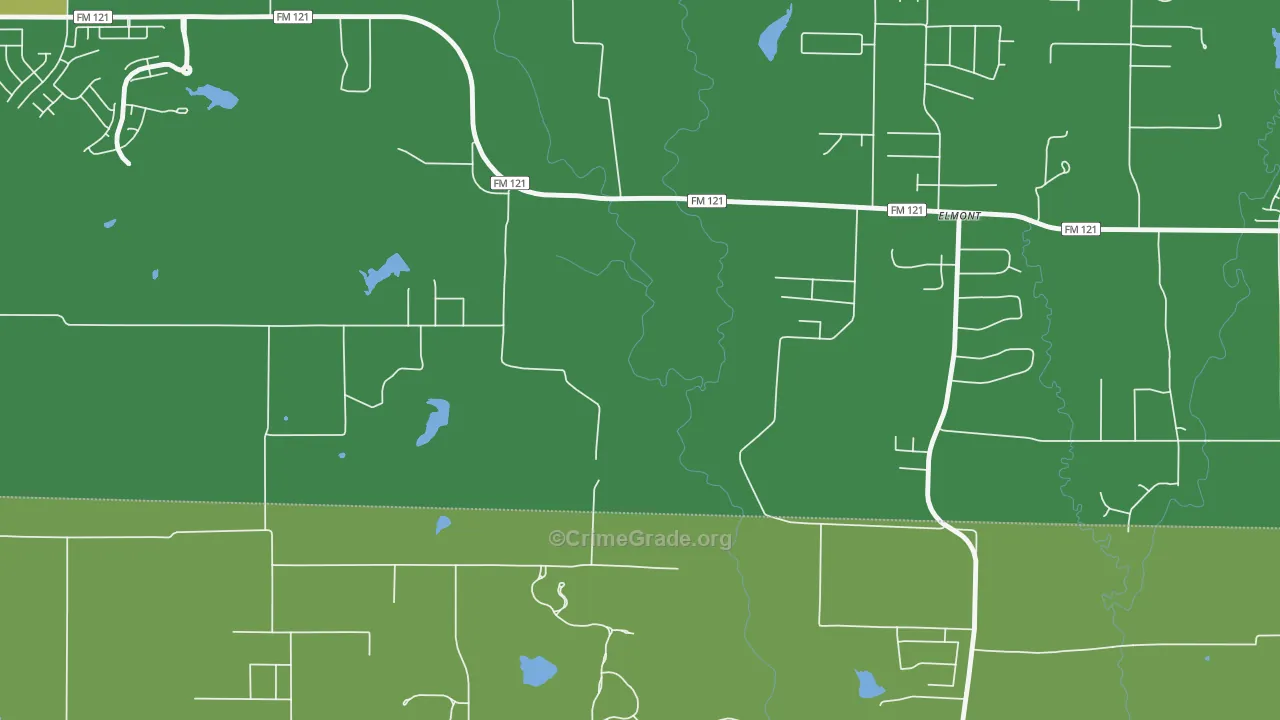 Elmont, TX Map of Arson Rates