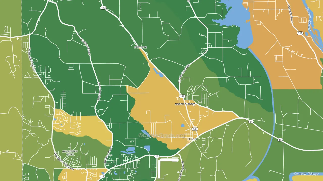 Elmore, AL Map of Arson Rates