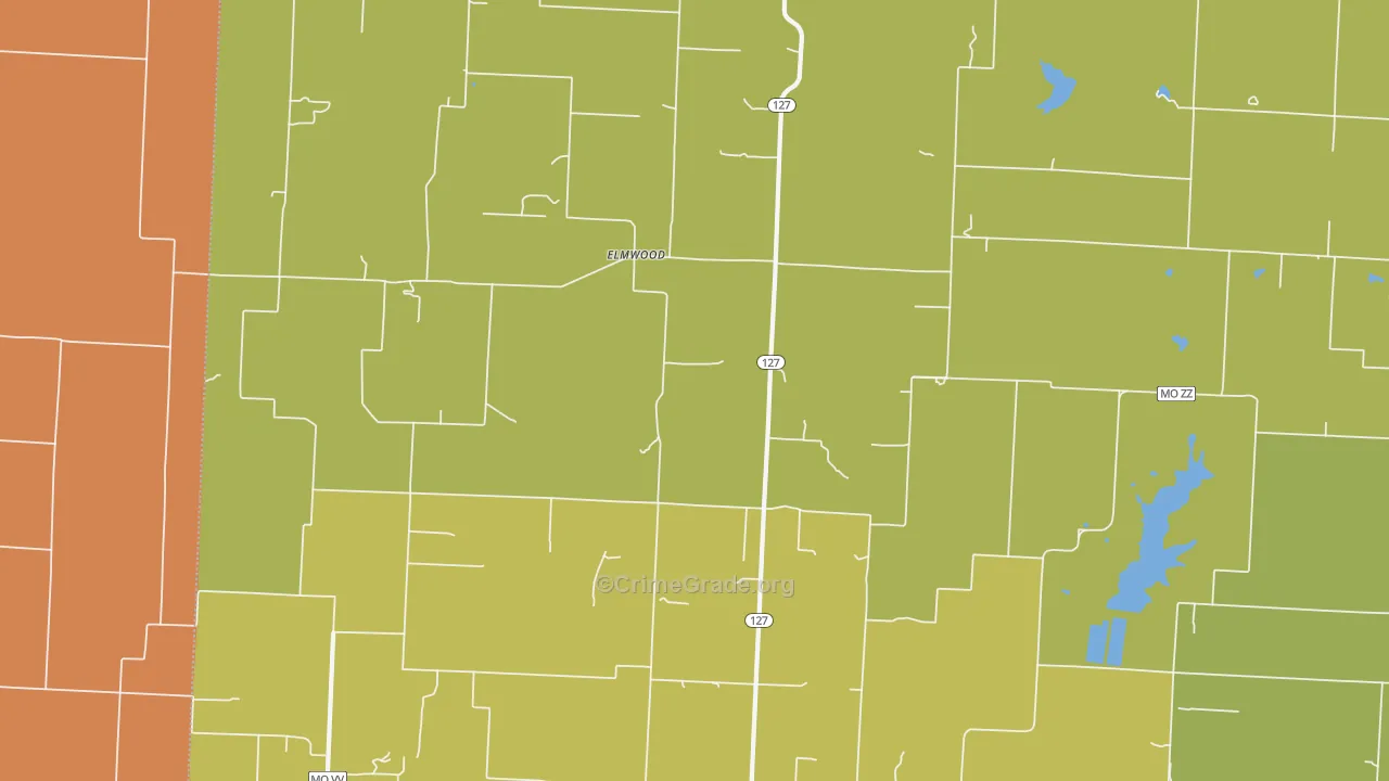 Elmwood, MO Map of Arson Rates