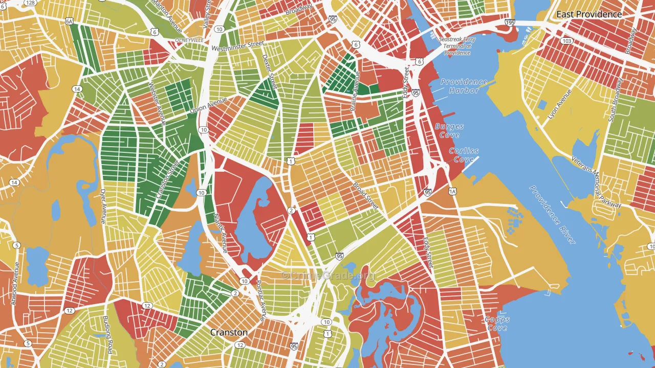Elmwood, Providence, RI Map of Arson Rates