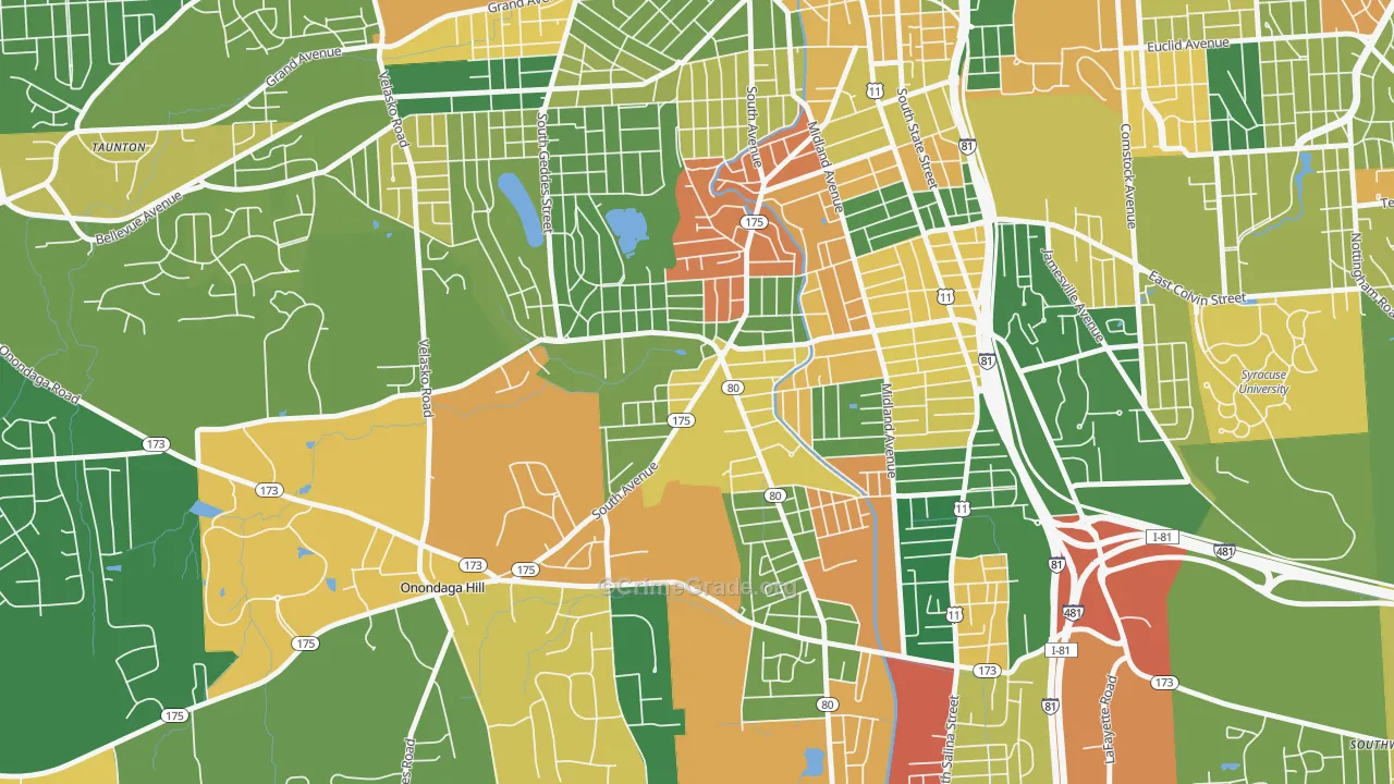 Elmwood, Syracuse, NY Map of Arson Rates