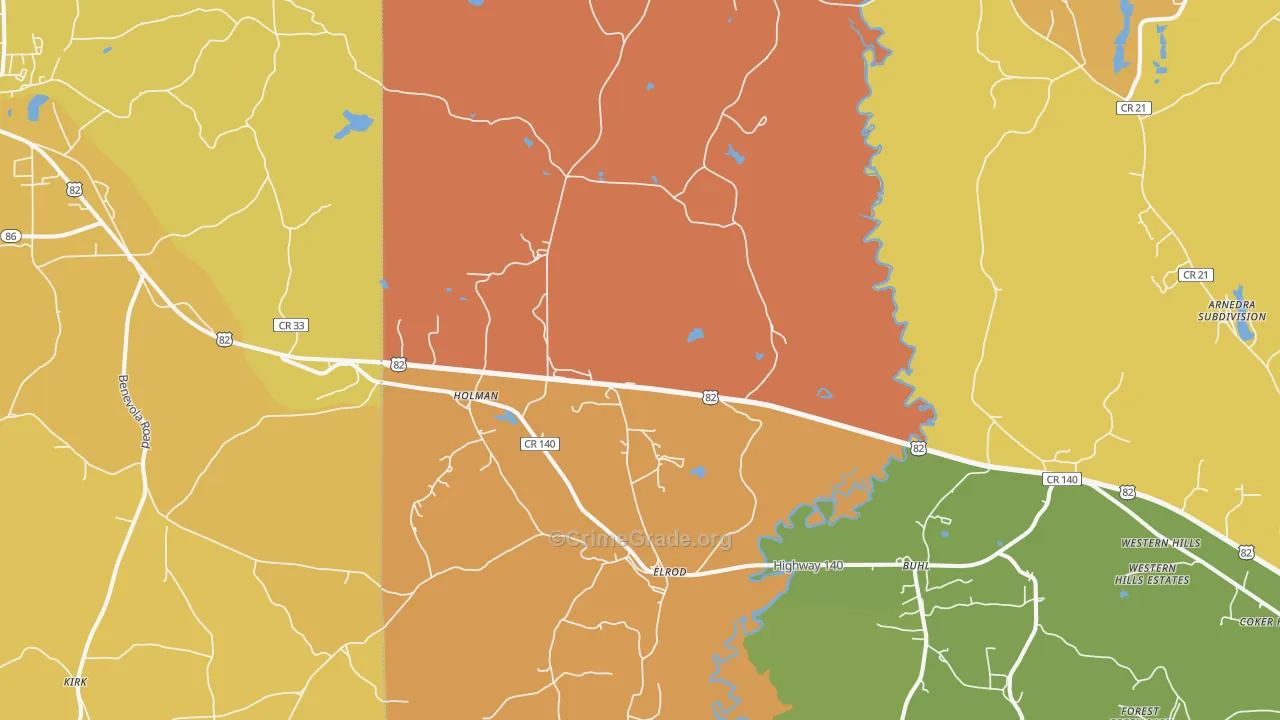 Elrod, AL Map of Arson Rates