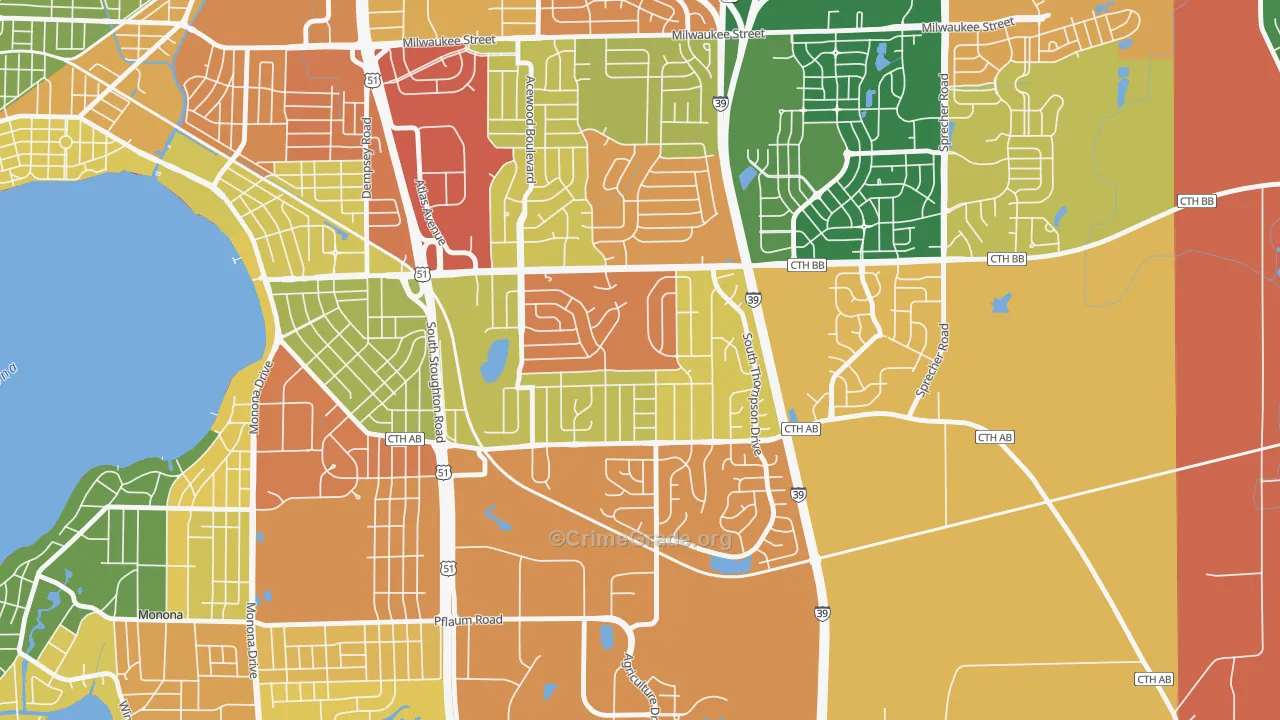 Elvehjem, Madison, WI Map of Arson Rates
