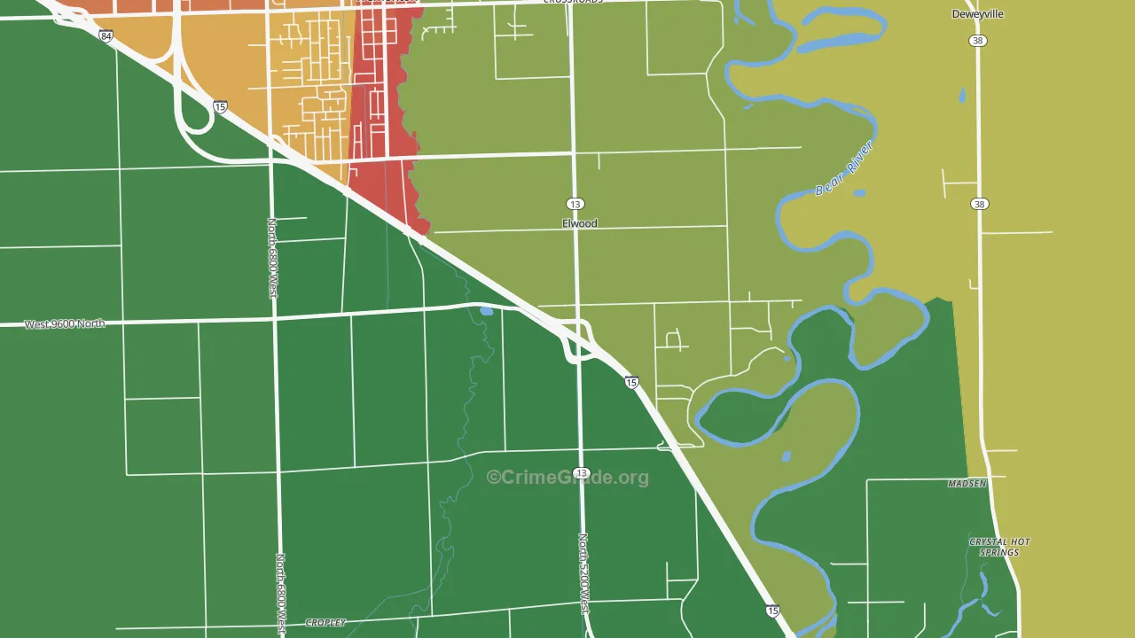 Elwood, UT Map of Arson Rates