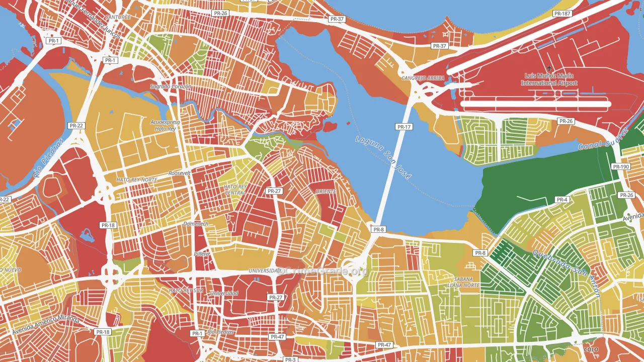 Embalse San Jose, San Juan, PR Map of Arson Rates