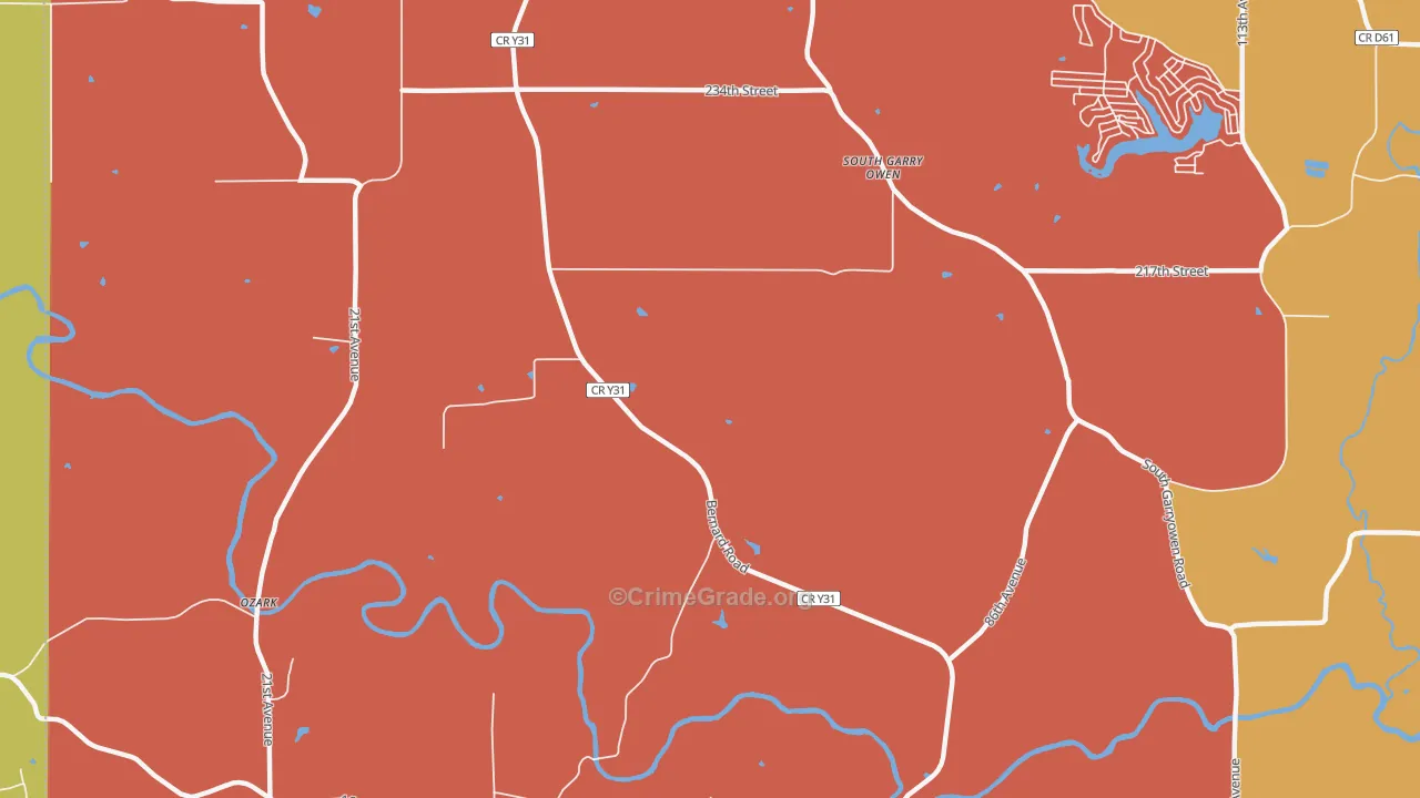 Emeline, IA Map of Arson Rates