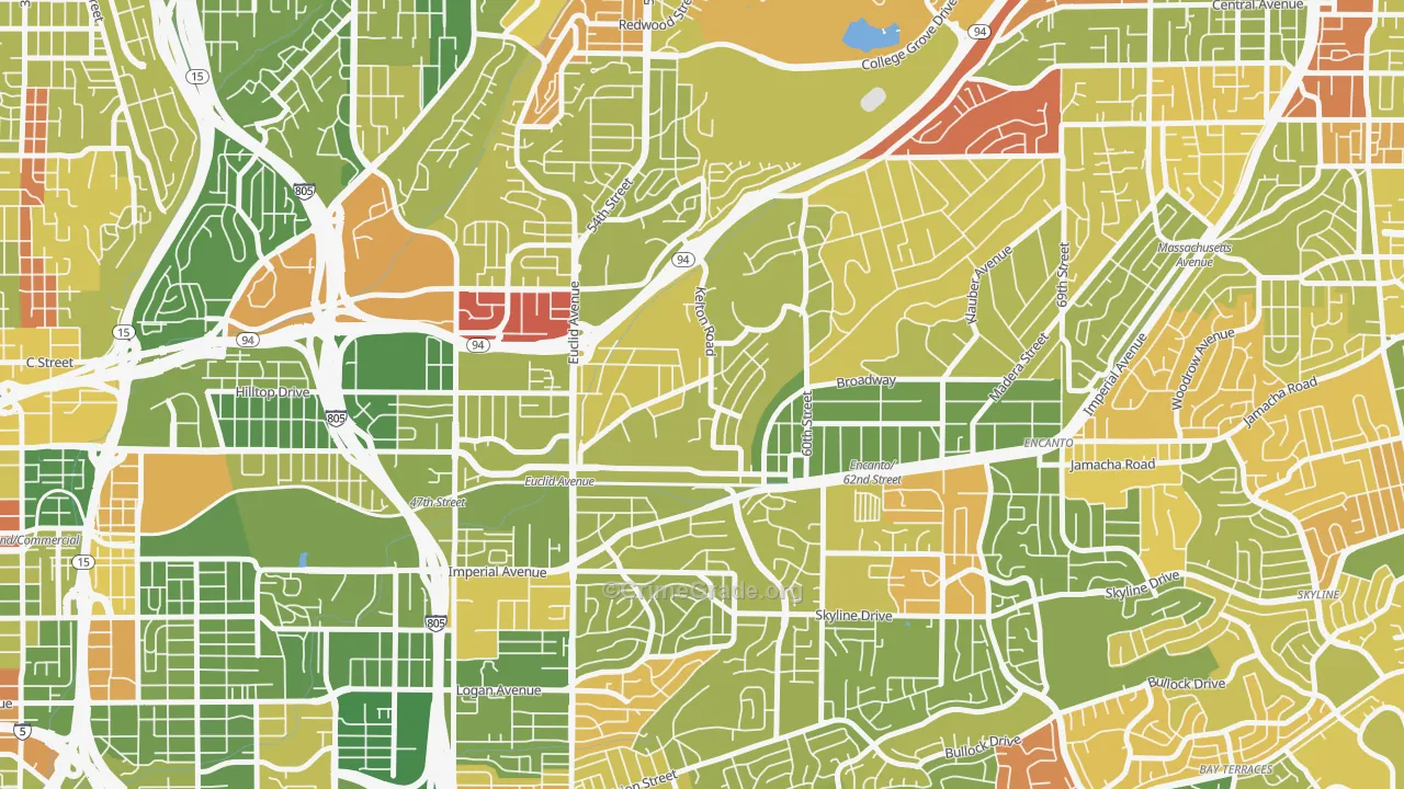 Emerald Hills, San Diego, CA Map of Arson Rates