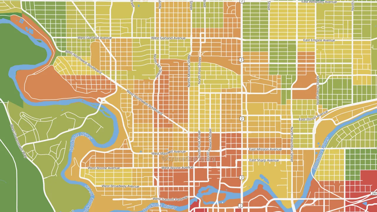 Emerson Garfield, Spokane, WA Map of Arson Rates
