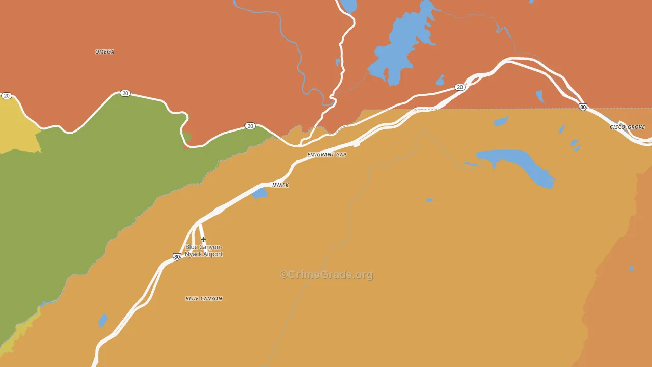 Emigrant Gap, CA Map of Arson Rates