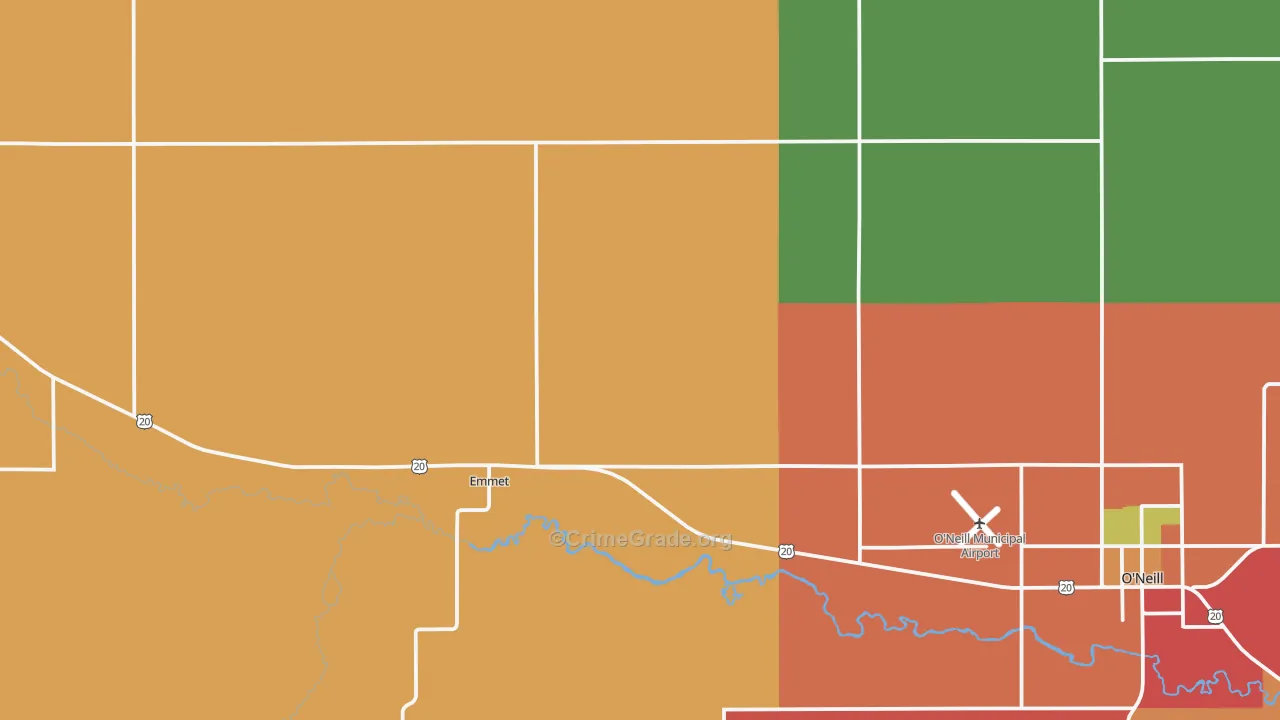 Emmet, NE Map of Arson Rates