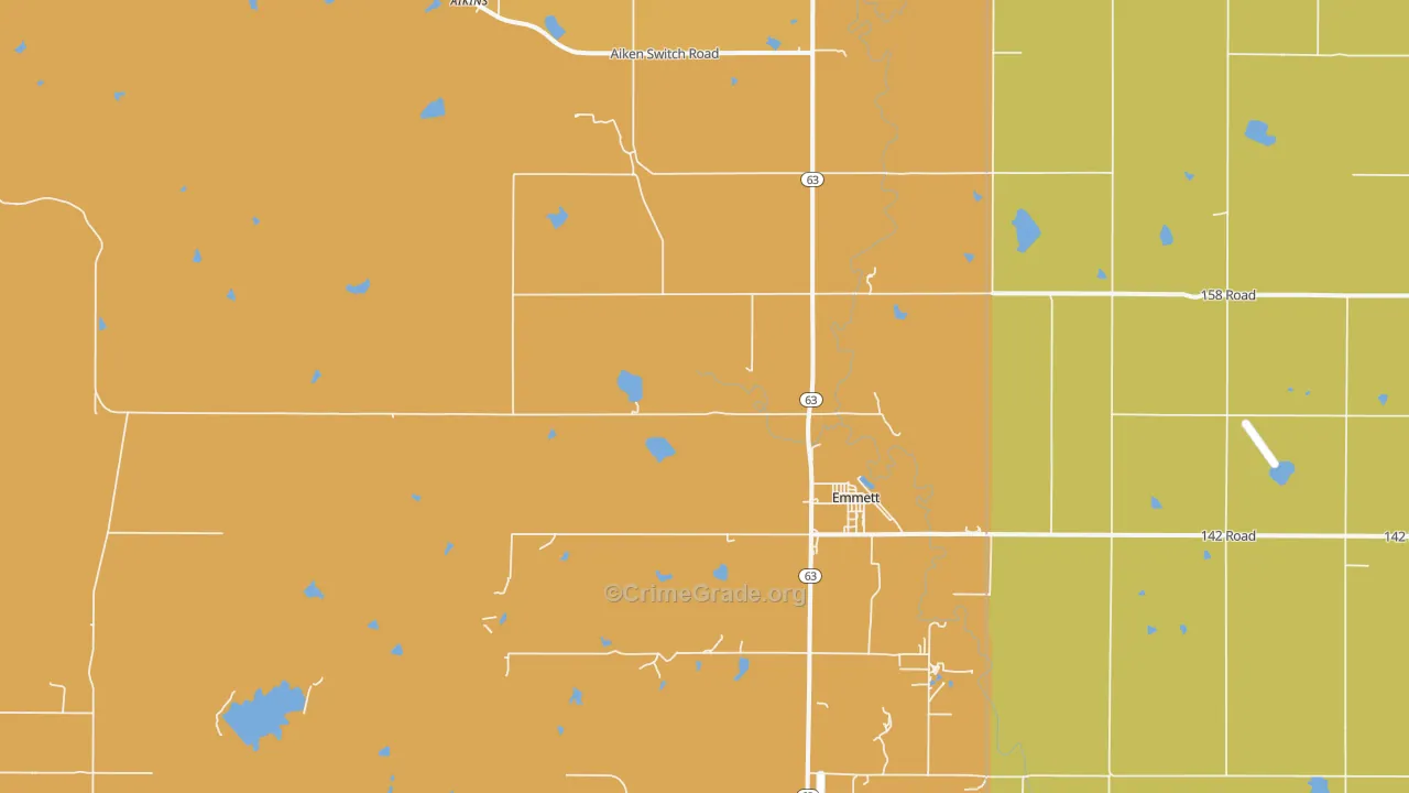 Emmett, KS Map of Arson Rates