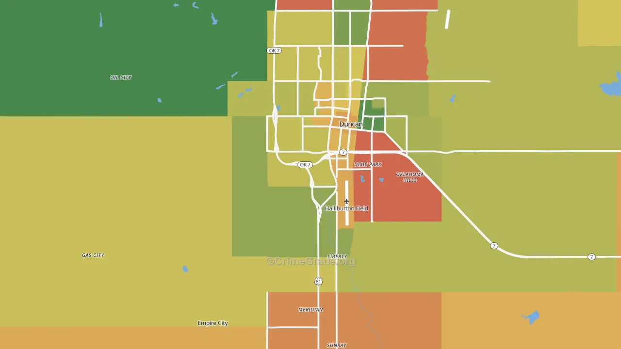 Empire City, OK Map of Arson Rates