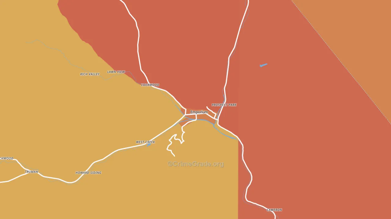 Emporium, PA Map of Arson Rates