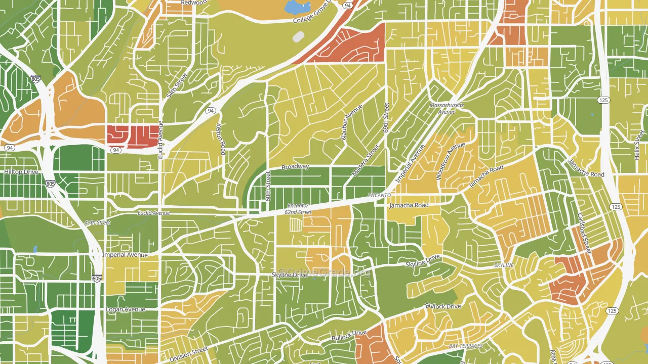 Encanto, San Diego, CA Map of Arson Rates