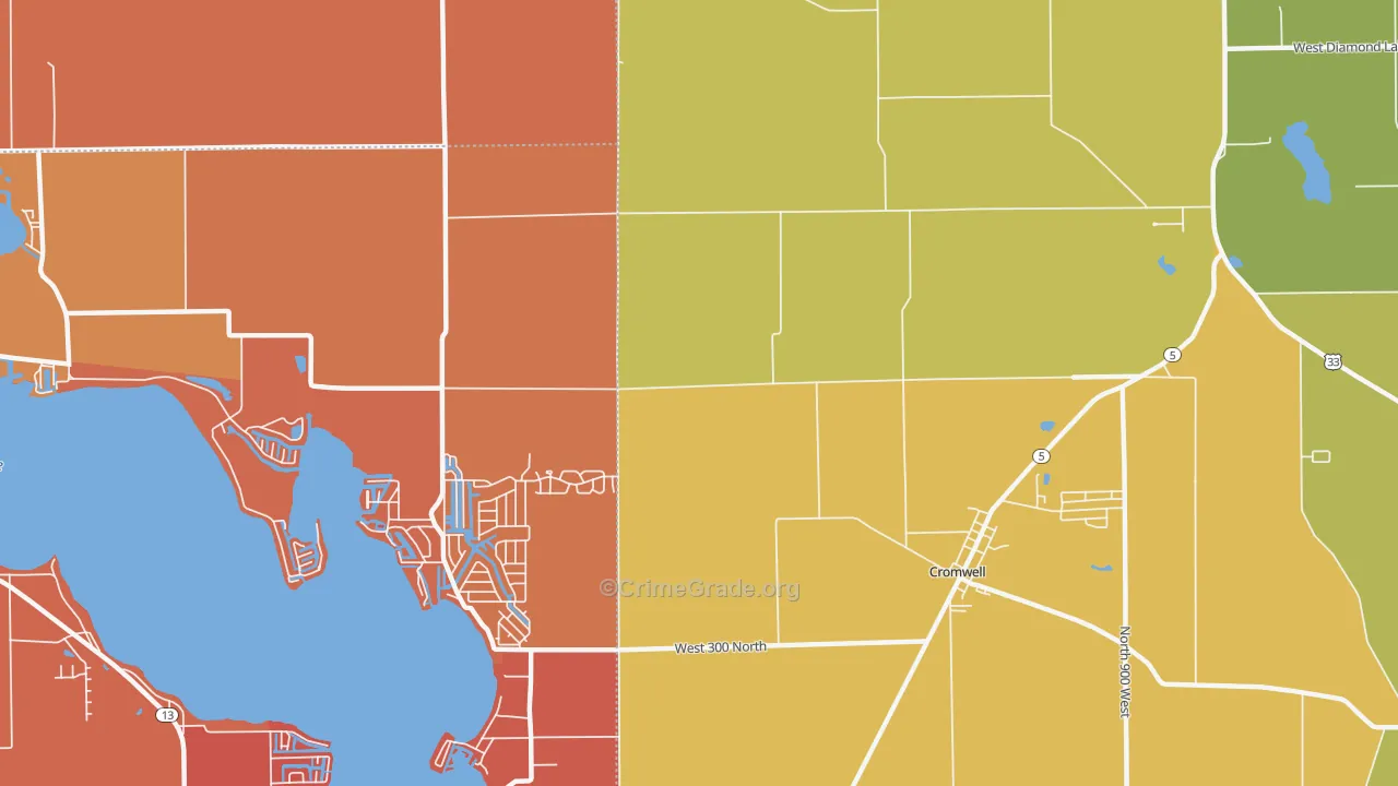 Enchanted Hills, IN Map of Arson Rates