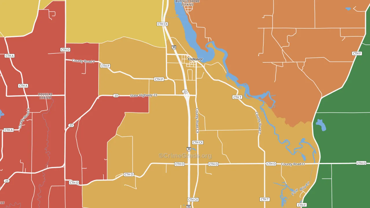 Endeavor, WI Map of Arson Rates